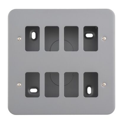 Eurolite MC-G8 Metal Clad Grid Faceplate with Back Box-8 Gang (LEAD TIME: 2-3 DAYS)