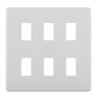 Eurolite PL-G6 Enhance White Grid Plates-6 Gang (LEAD TIME: 2-3 DAYS)