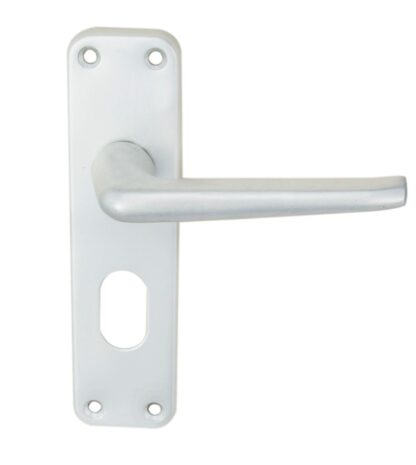 EuroSpec SAA21U Aluminium Lever On Backplate - Lock Oval Profile 48.5mm C/C (LEAD TIME: 2-3 DAYS)