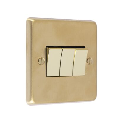 Eurolite SB3SWW Eurolite Stainless Steel 3 Gang Switch - Satin Brass (LEAD TIME: 2-3 DAYS)