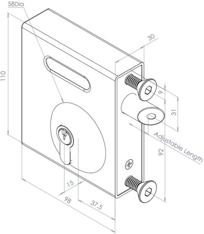 Gatemaster Bolt on Gate Deadlocking Latch - Suits 40-60mm Box Sections - Image 3