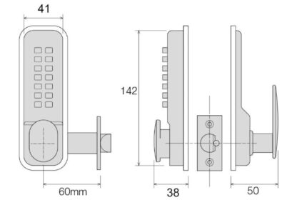 CQR SBL315/B Push Button Lock | Easy Code | Knob | Brass Plated | 1 - 11 Digits | Hold Back (LEAD TIME: 2-3 DAYS) - Image 2