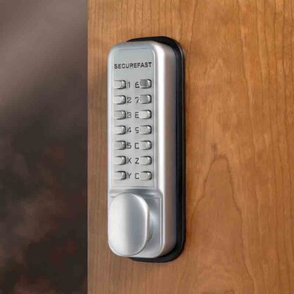 CQR SBL320/S Push Button Lock | Easy Code | Knob | Satin Chrome | 1 - 13 Digits | Hold Back (LEAD TIME: 2-3 DAYS) - Image 2