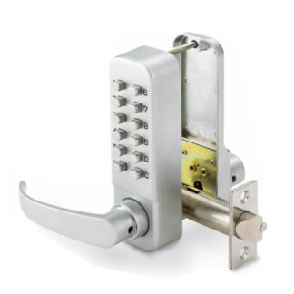 CQR SBL330/SL Push Button Lock | Easy Code Plus | Lever | Satin Chrome | 1 - 11 Digits (LEAD TIME: 2-3 DAYS)