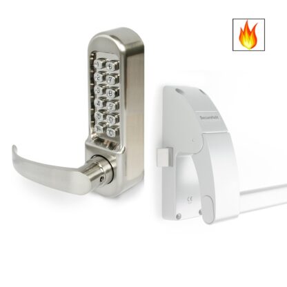 CQR SBL369S/P Push Button Lock | Easy Code | Lever | Satin Chrome | 1-10 Digits | Use with SED991 and SED993 (LEAD TIME: 2-3 DAYS)
