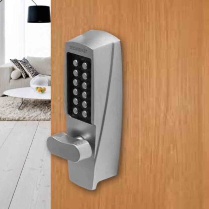CQR SBL700 Push Button Lock | Easy Code | Knob | Satin Chrome | 1 - 10 Digits (LEAD TIME: 2-3 DAYS) - Image 2