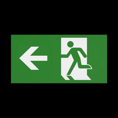CQR SE/4/LEG/L Emergency Legend for Slim Exit Box, Arrow Left (LEAD TIME: 2-3 DAYS)