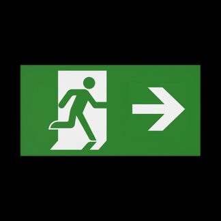 CQR SE/4/LEG/R Emergency Legend for Slim Exit Box, Arrow Right (LEAD TIME: 2-3 DAYS)