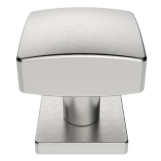 EuroSpec SWE1062SSS EUROSPEC square centre door knob - 62mm dia. - bolt through fixing - satin stainless Steel  (LEAD TIME: 2-3 DAYS)