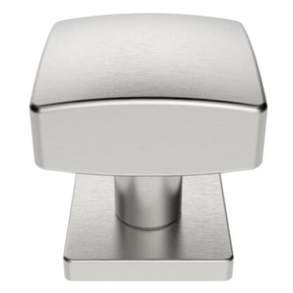 EuroSpec SWE1062SSS EUROSPEC square centre door knob - 62mm dia. - bolt through fixing - satin stainless Steel  (LEAD TIME: 2-3 DAYS)