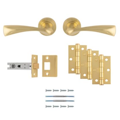 Carlisle Brass UDP007SB/INTB Sintra Latch Pack - Ultimate Door Pack-Satin Brass (LEAD TIME: 2-3 DAYS)