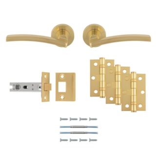 Carlisle Brass UDP009SB/INTB Tavira Latch Pack - Ultimate Door Pack-Satin Brass (LEAD TIME: 2-3 DAYS)