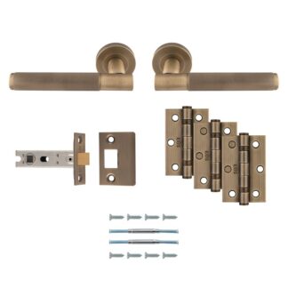 Serozzetta UDP010AB/INTB Lagos Latch Pack - Ultimate Door Pack - Antique Brass (LEAD TIME: 2-3 DAYS)