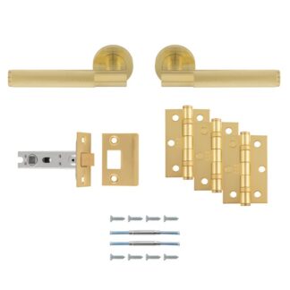 Carlisle Brass UDP010SB/INTB Lagos Latch Pack - Ultimate Door Pack-Satin Brass (LEAD TIME: 2-3 DAYS)