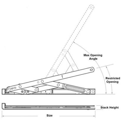 Securistyle Restricted Easy Clean Top Hung Friction Stay - Image 2
