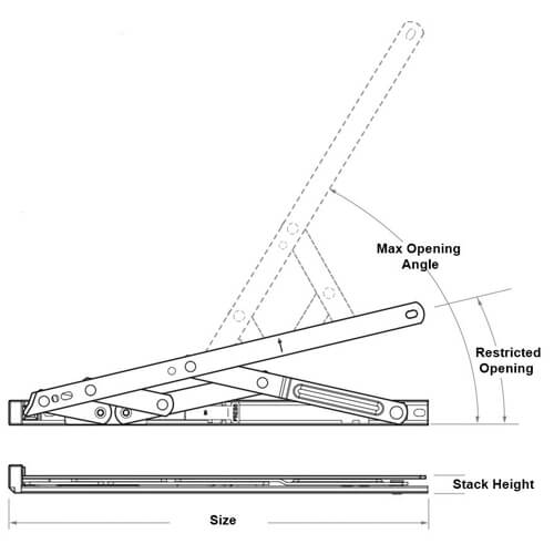 Securistyle Restricted Easy Clean Top Hung Friction Stay - Image 2