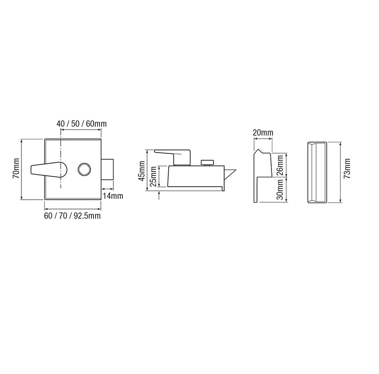 Union 1028 Non Deadlocking Nightlatch (case only) - Image 2
