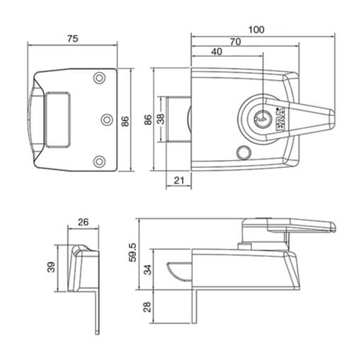 ERA 183 Double Locking Nightlatches 40mm - Image 2