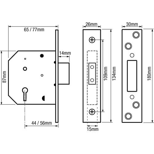 ERA  201/301 Viscount Non British Standard 5 Lever Mortice Deadlock - Image 2