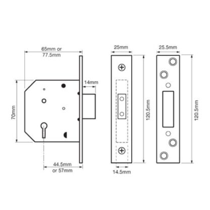 Union 2101 Non British Standard 5 Lever Mortice Deadlock - Image 2