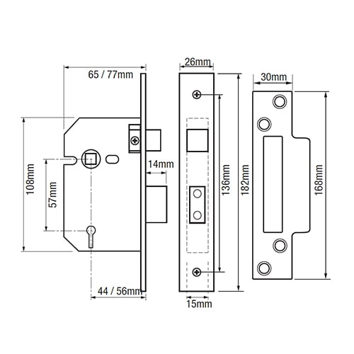 ERA  217 Viscount Rebated Non British Standard 5 Lever Mortice Sashlock - Image 2