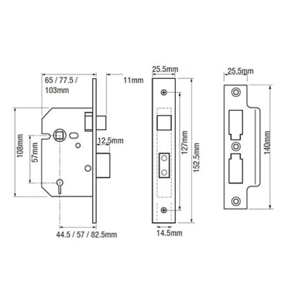 Union 2277 3 Lever Mortice Sashlock - Image 6