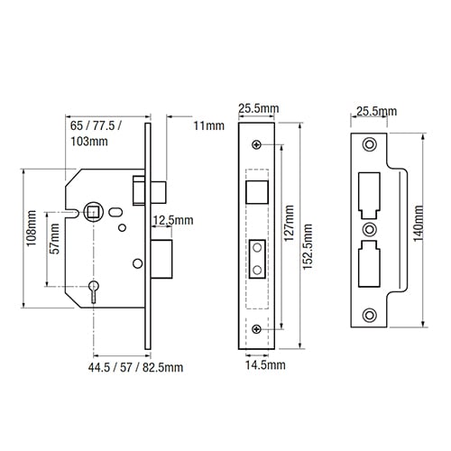 Union 2277 3 Lever Mortice Sashlock - Image 6