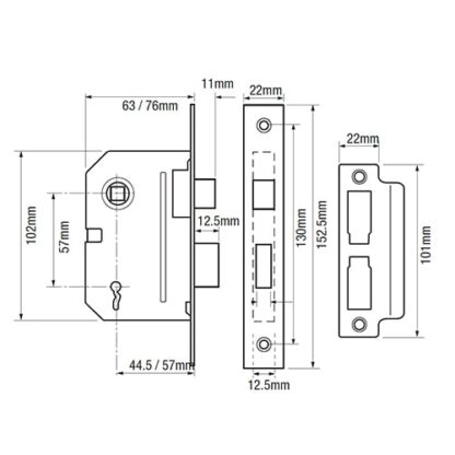 Union 2295 2 Lever Mortice Sashlock - Image 2