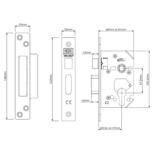 Union 22EU Strongbolt Euro Mortice Sashlock - Image 2