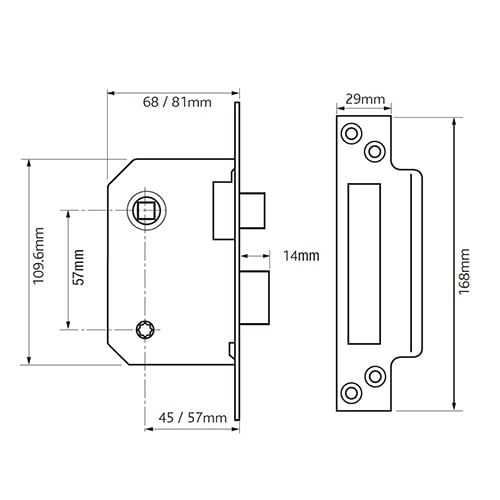 Union 22WC Strongbolt Bathroom Mortice Sashlock - Image 2