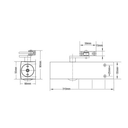 Briton 2130B Size 2-6 Overhead Door Closer - Image 2