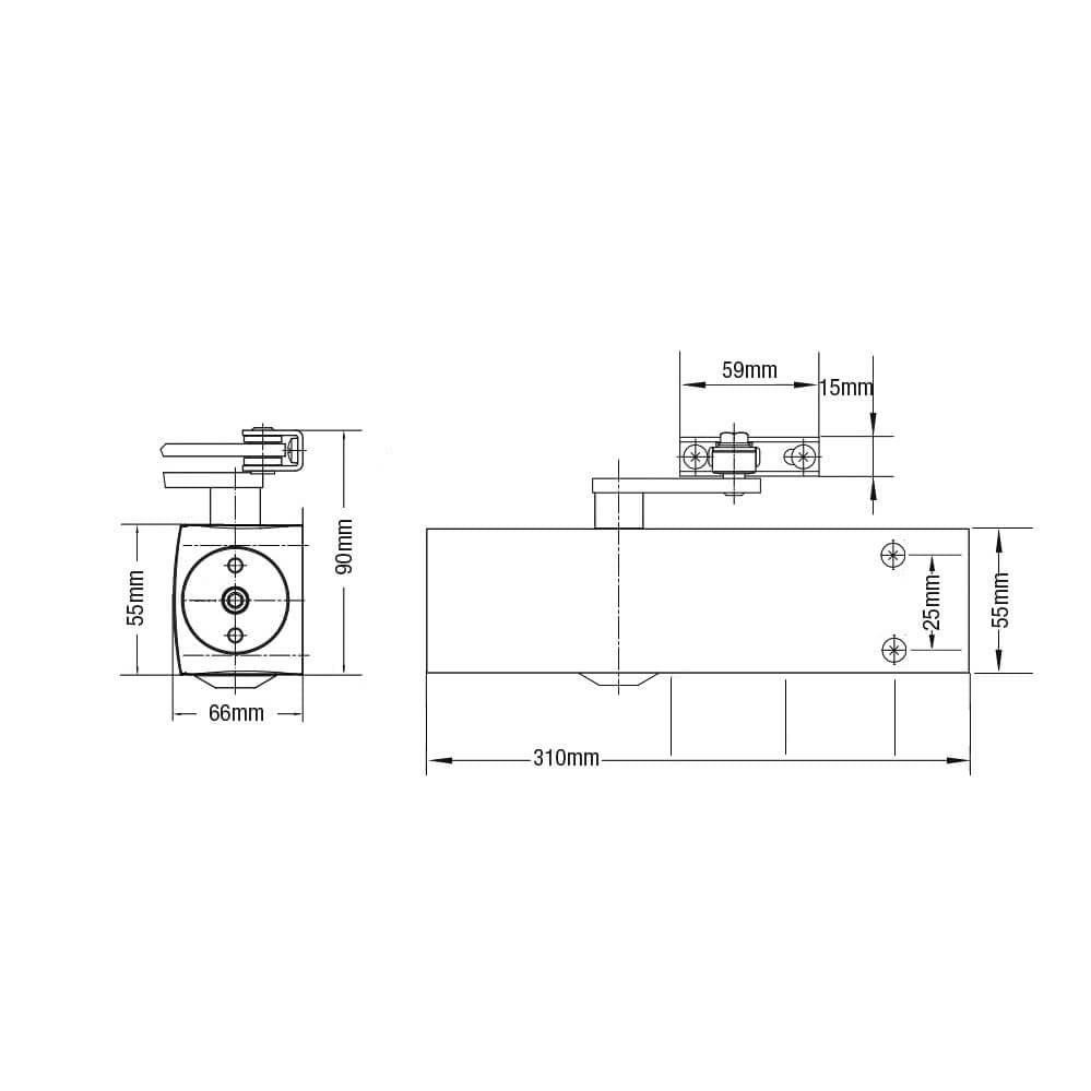 Briton 2130B Size 2-6 Overhead Door Closer - Image 2