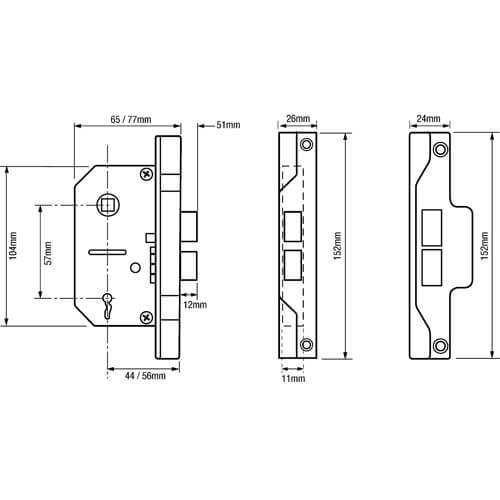 ERA 287/387 Rebated 2 Lever Mortice Sashlock - Image 2