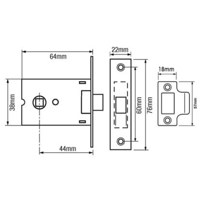Legge 3708 Mortice Box Latch - Image 2