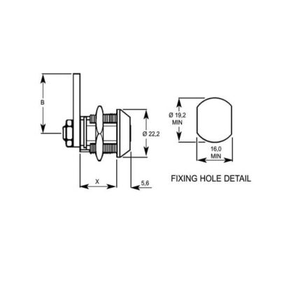 Lowe & Fletcher 4304 Conicle Face Nut Fix 23mm Body Radial Pin Tumbler Camlock - Image 2