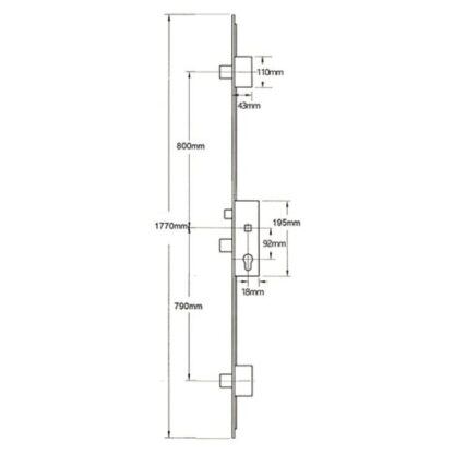 GU Secury A2 Latch 3 Deadbolts Auto Locking Multipoint Door Lock (top deadbolt to spindle = 800mm) - Image 2