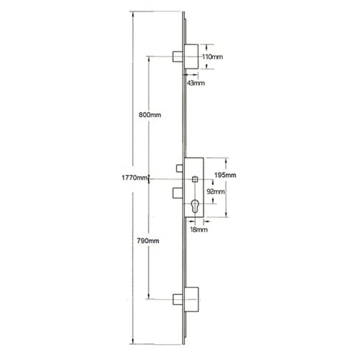 GU Secury A2 Latch 3 Deadbolts Auto Locking Multipoint Door Lock (top deadbolt to spindle = 800mm) - Image 2
