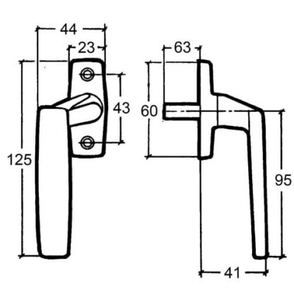 FIX 8307 Offset Non-Locking Espag UPVC Window Handles - Image 2