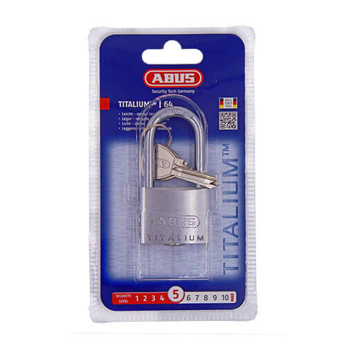 Abus 64TI Titalium 40mm Long Shackle Padlock