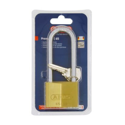 Abus 65 Series 50mm Extra Long Shackle Brass Padlock - Image 2