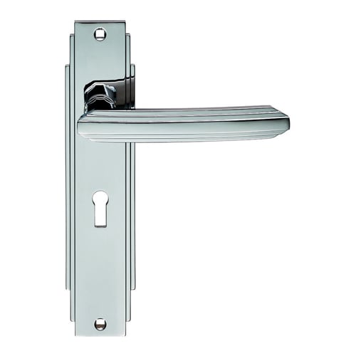 Carlisle Brass ADR011CP Art Deco Lever On Lock Backplate (LEAD TIME: 2-3 DAYS)