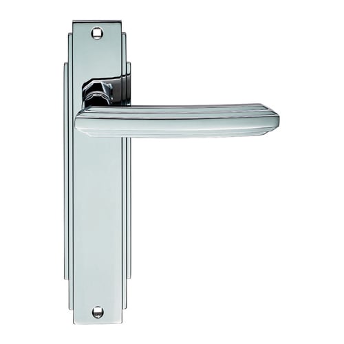 Carlisle Brass ADR012CP Art Deco Lever On Latch Backplate (LEAD TIME: 2-3 DAYS)