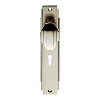 Carlisle Brass ADR021SN Art Deco Knob On Lock Backplate (LEAD TIME: 2-3 DAYS)
