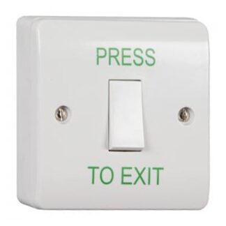 CQR AEB1NR Surface Mounted Plastic Exit Switch - Legend "Press To Exit" - White (LEAD TIME: 2-3 DAYS)