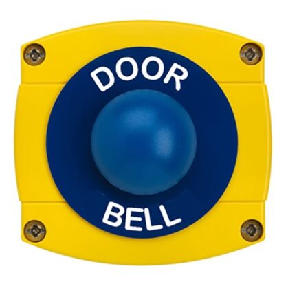 CQR AEB48 IP66 Yellow/Blue Surface Box With Momentary Blue Dome - Legend "Door Bell" (LEAD TIME: 2-3 DAYS)