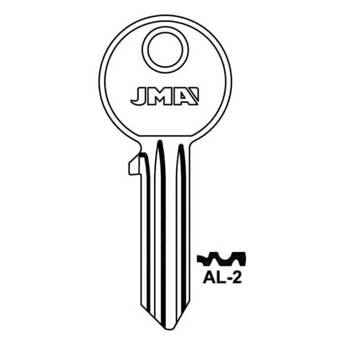 JMA AL-2 Asec 5 Pin Cylinder Key Blank - Image 3
