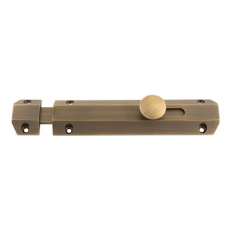 Carlisle Brass AQ82AB 152 x 36mm Surface Bolt c/w Keep Flat & Angled Mortice Keeps - Antique Brass (LEAD TIME: 2-3 DAYS)