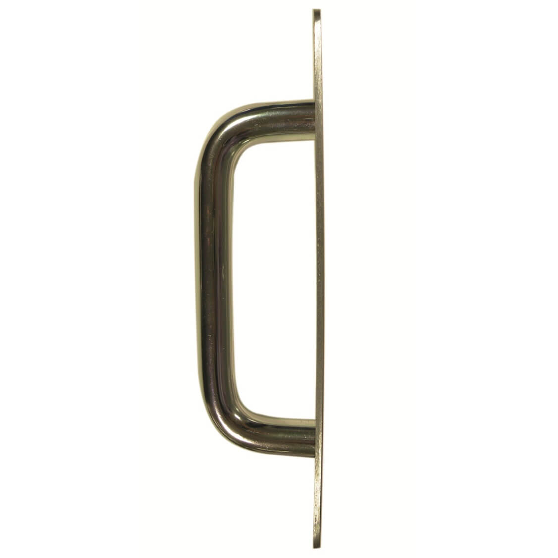 Round Bar D Pull Handles on Plate Face Fixing Satin Aluminium - Image 2
