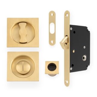 Alexander & Wilks AW111RSBPVD Sliding Door Lock Set Square Roses Radius Forend & Strike (LEAD TIME: 2-3 DAYS)