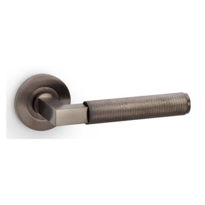 Alexander & Wilks AW200DBZPVD Hurricane Knurled Lever On Round Rose - Dark Bronze PVD (LEAD TIME: 2-3 DAYS)
